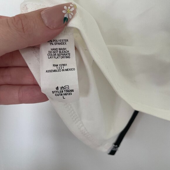 Gaze Black & White Double Tie Crop Top – Size Large, Striped Front-Tie Blouse - Picture 8 of 8